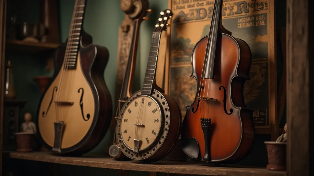 Collection of antique musical instruments