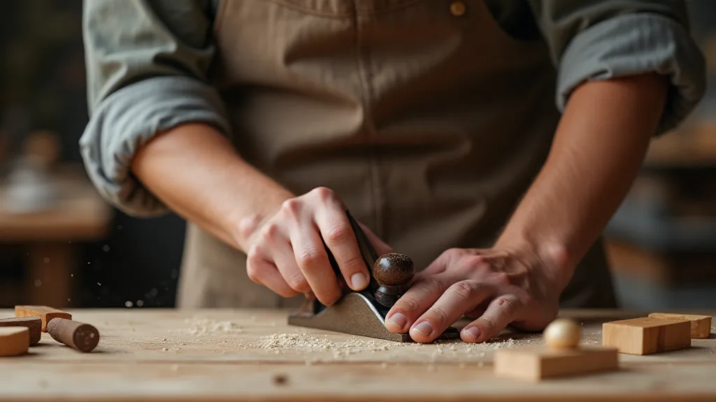 Craftsman shaping wood