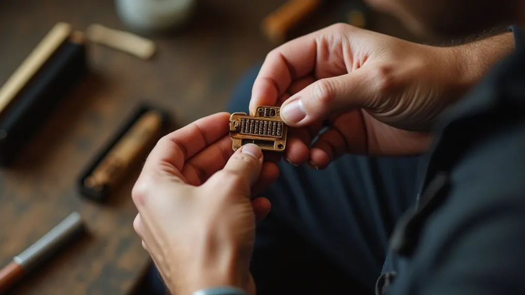 Harmonica reed being shaped