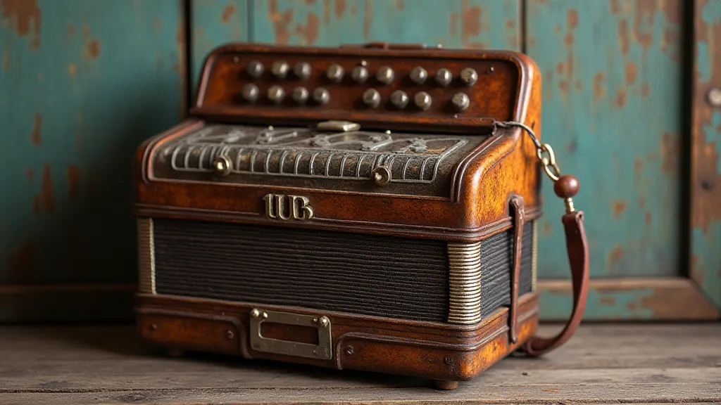 Vintage accordion on display