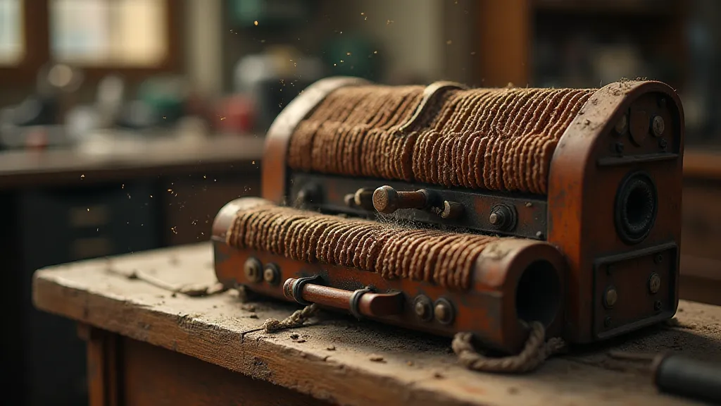Vintage accordion mechanism detail